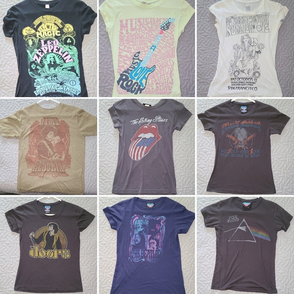 Lot of 10 Vintage Band Tees
